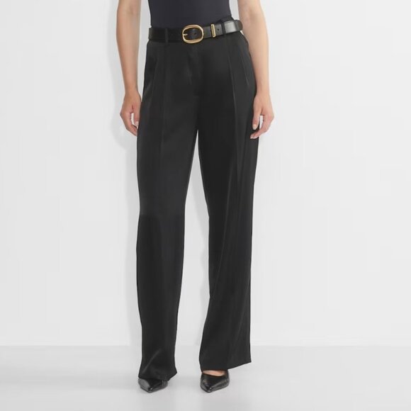 NEW ARITZIA EFFORTLESS  Pants SATIN BLACK SIZE 8- REGULAR LENGTH - Picture 1 of 4